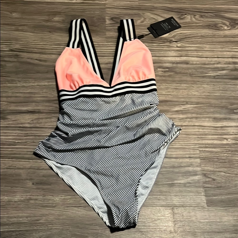 FUNLINGO One Piece Swimsuit Tummy Control Size L